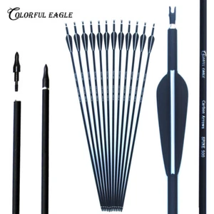 Flechas de carbono flexionadas de tiro con arco 28/30/31" caza sp 500 para arco compuesto recurvo - Imagen 1 de 10
