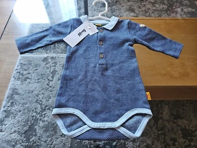 Cuerpo de bebé Steiff manga larga en azul talla 62 cm 0-3 m Foto 1 de 4