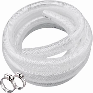 3/4" ID x 1" OD - 10 Ft High Pressure Braided Clear PVC Vinyl Tubing Flexible Vi - Picture 1 of 6