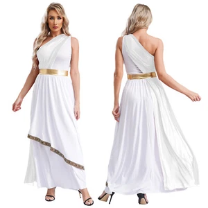 Womens Ladies Roman Toga Costume Ancient Greek Fancy Dress Carnival Themed Party - Picture 1 of 56