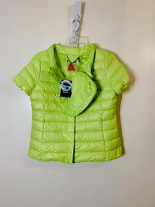 My Anorak Full Zip Packable Duck Down Fill Kurzarm Jacke Limette Neu mit Etikett Gr. L - Bild 1 von 8