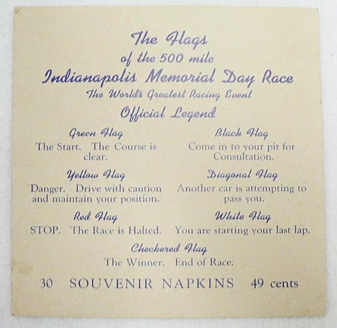 THE OFFICIAL FLAGS OF THE INDIANAPOLIS SPEEDWAY MEMORIAL DAY RACE CARD Cover