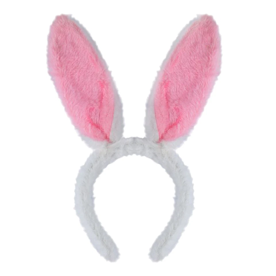 Vestido de Pascua Novedad - Diadema Orejas de Conejo Blanco/Rosa Foto 1 de 1