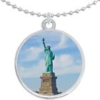 Statue of Liberty Round Pendant Necklace Beautiful Fashion Jewelry