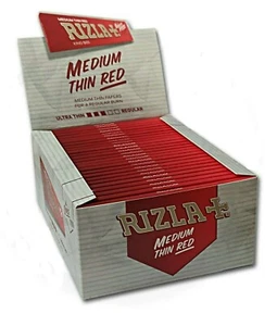 Caja de papel rodante delgado talla King rojo RIZLA tabaco original genuino - Imagen 1 de 4