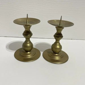 Vintage Messing Stumpenkerzenhalter mit Erdspieß - Bild 1 von 9