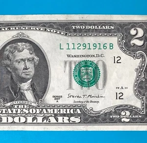 November 29, 1916 (L 11291916 B) HISTORY DATE $2 Two Dollar Bill - Picture 1 of 3