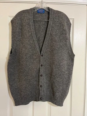 Pendleton Vintage Gray Shetland Wool Button Front Sweater Vest XL - Image 1 of 4
