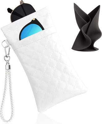 Estuche para gafas dobles Estuche para gafas Suave con correa de transporte Gafas de cuero Culo Foto 1 de 4