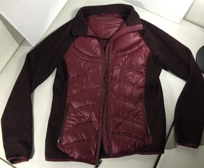Abrigo acolchado LONDON FOG Borgoña ligero empacable mediano para mujer Foto 1 de 4