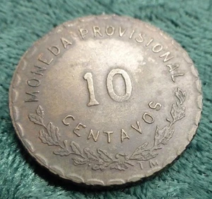 1915 Mexico 10-Centavos Coin, State of Oaxaca Mexican Coin, Scarce TM Variety - Picture 1 of 7