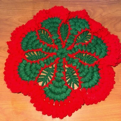 Red & Green Crochet, For Chairs And Couches Beautiful Design - Image 1 of 4