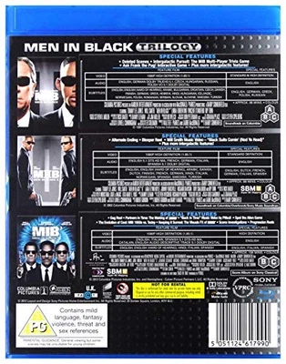 Men in Black 1-3 -- Standard Version (Blu-ray + UV Copy) [Region ... - DVD  O2VG - Image 1 of 2