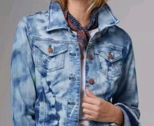 Anthropologie Pilcro Batik Denim Trucker Jacke Damengröße Small nicht mehr produziert - Bild 1 von 12