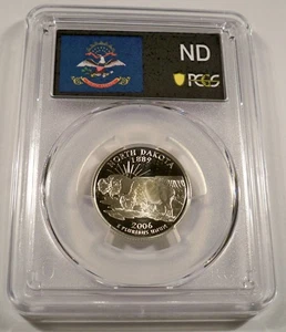 2006-S 25c SILVER PCGS PR70DCAM NORTH DAKOTA QUARTER PROOF DEEP CAMEO PR 70 DC - Picture 1 of 4