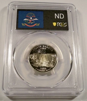 2006-S 25c SILVER PCGS PR70DCAM NORTH DAKOTA QUARTER PROOF DEEP CAMEO PR 70 DC - Image 1 of 4