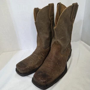 Botas de trabajo Ariat 7.5D Heritage Roper para hombre cuero marrón punta cuadrada 10002317 - Imagen 1 de 17