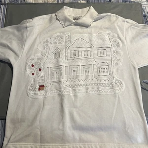 Faith Apparel Grannycore Apple Tree Sweatshirt Pullover Size Large Vintage 80s - Picture 1 of 7