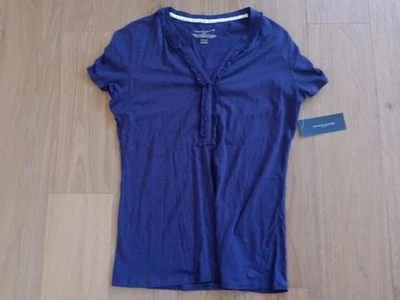 Camisa de dormir Tommy Hilfiger para mujer con cuello en V, manga corta, púrpura, S/P Foto 1 de 4