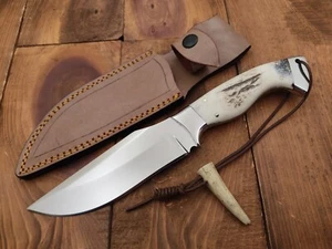 Custom Handmade 12c27 High Carbon Stainless Steel Camping Bowie Hunting Knife - Picture 1 of 15