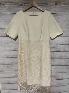 L.K Bennett London Size 6 DR Charris Lace Mid Dress NWT Champagne - Picture 1 of 9