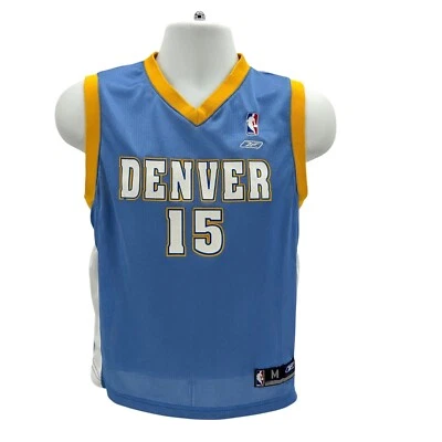 Vintage Reebok Boys Medium Jersey Carmelo Anthony Denver Nuggets Blue Gold - Image 1 of 4