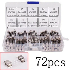 72 Stück 6x30mm Feinsicherung Glassicherung Glasrohr Sicherung Set 9 Modell - Picture 1 of 5