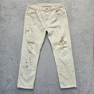 Vintage Levis 501 Jeans Herren 36x30 Button Fly USA Made Paint Covered - Bild 1 von 23