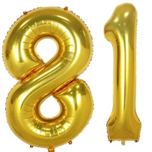 40inch Gold Foil 81 Helium Jumbo Digital Number Balloons 81th Birthday Decora... - Picture 1 of 4