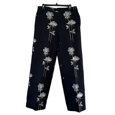 Pantalón Rachel Roy Pierna Ancha Estampado Floral Negro Talla 6 Foto 1 de 4