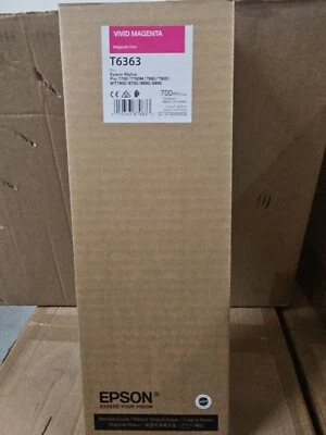 Genuine EPSON T6363 Vivid Magenta Ink 700ml Stylus Pro 7890/7900/9890/9900 12/20 - Image 1 of 2