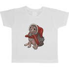 'Dog Wearing Hat & Scarf' Children's / Kid's Cotton T-Shirts (TS037448)