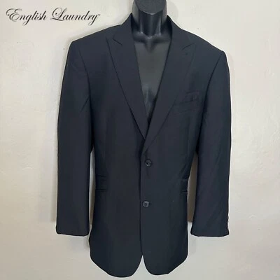 Jaqueta blazer masculina ENGLISH LAUNDRY azul-petróleo sólido casaco esportivo 44 R - Imagem 1 de 4
