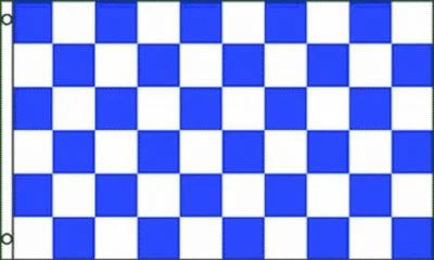 3x5 Advertising Checkered Checker Blue White flag 3'x5' House banner grommets - Image 1 of 4
