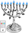 LED Electric Hanukkah Menorah - Color Changing LED Tree of Life Chanukah Menorah