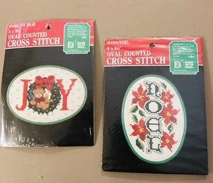 Punto de cruz contado en muy buen estado, diseño para la aguja, Noel #4104, Joy Bear #4201 - Imagen 1 de 8