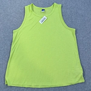 Old Navy Ribbed Luxe Swing Tank Top Women's Medium Lime Green New - Picture 1 of 8