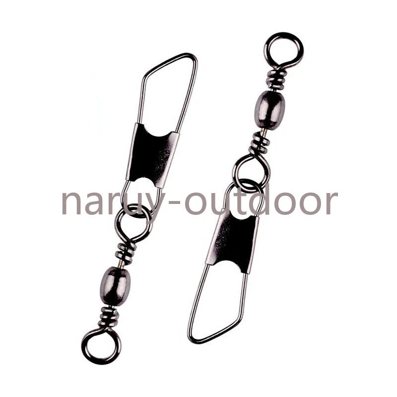 100PCS Fishing Barrel Swivel with Interlock Snap Fishing Swivel Size 14#-3/0 - Image 1 of 4