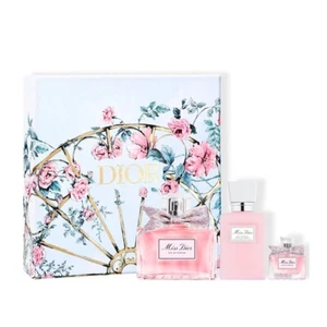 Miss Dior 3 Pc Gift Set EDP Spray 3.4 oz + Body Milk 2.5 oz +EDP Mini 5 ml - Picture 1 of 5