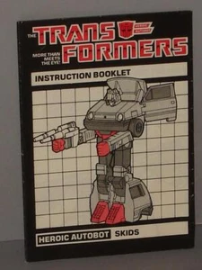 G1 TRANSFORMER AUTOBOT SKIDS INSTRUCTION MANUAL LOT # 4 "MINT" - Picture 1 of 1