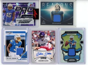 Los Angeles Chargers 10 card lot 1/1 auto jersey RC serial Justin Herbert Derwin - Picture 1 of 4