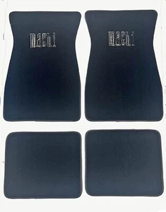 NEW 1969 - 1973 Mustang Mach 1 Black Floor mats W/ Logo Set of 4 Carpet - Picture 1 of 3