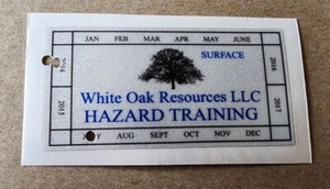 White Oak Resources 2014 Hazard Trained Safety Coal Mining Sticker Very Nice - Picture 1 of 1