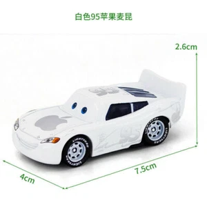 Disney~ Pixar White 95 Apple McQueen 1:55 Scale Alloy Boys Toy Car Series - Picture 1 of 1