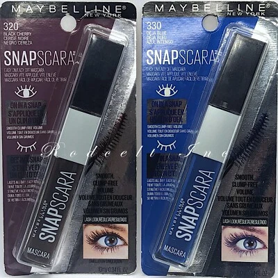 Maybelline SnapScara Clump Free Mascara 320 Black Cherry & 330 Deja Blue NIB - Image 1 of 2