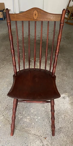 Walnut Colonial-style Straight Back Chair Cover