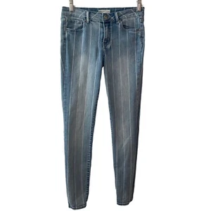 RSQ Jeans Girls Size 16 Ibiza Skinny Blue White Striped - Picture 1 of 8