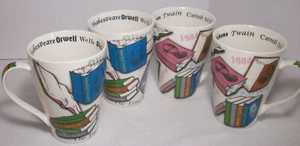 Paul Cardew: 4 NOVEL-TEA Literary Author Books Mugs: EXC: NR - Picture 1 of 5