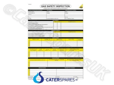 CATERSPARESUK GASAFE INGENIEUR ZERTIFIKAT BUCH FÜR SICHERHEITSPRÜFUNG INSPEKTION PAD CP4