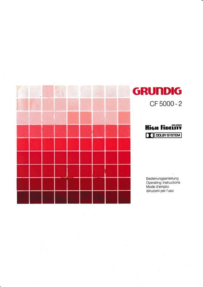 Instrucciones de funcionamiento para Grundig CF 5000-2 Foto 1 de 1
